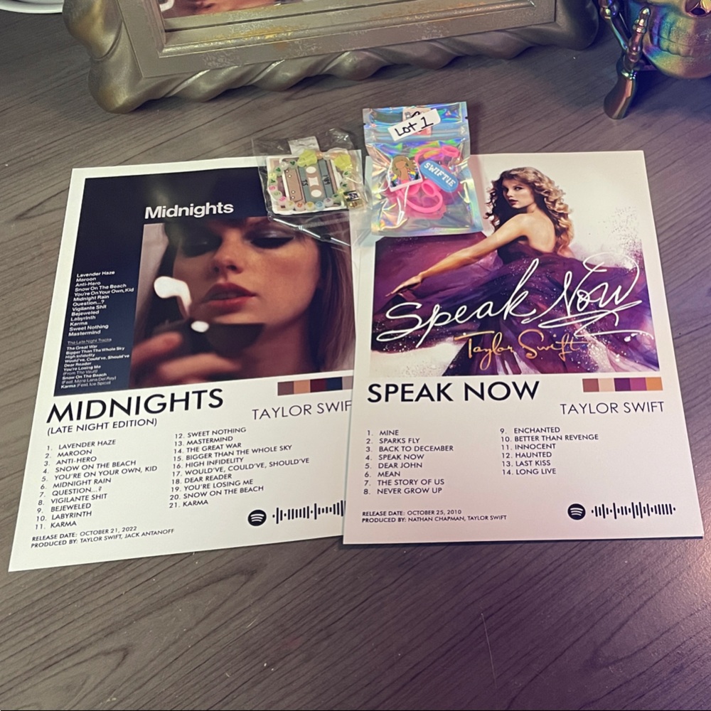 Taylor Swift Midnights and Speak Now Posters